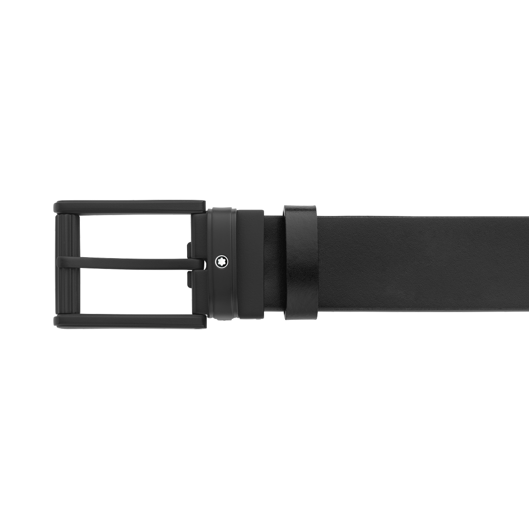 万宝龙方形带扣黑色蓝色腰带 35毫米
