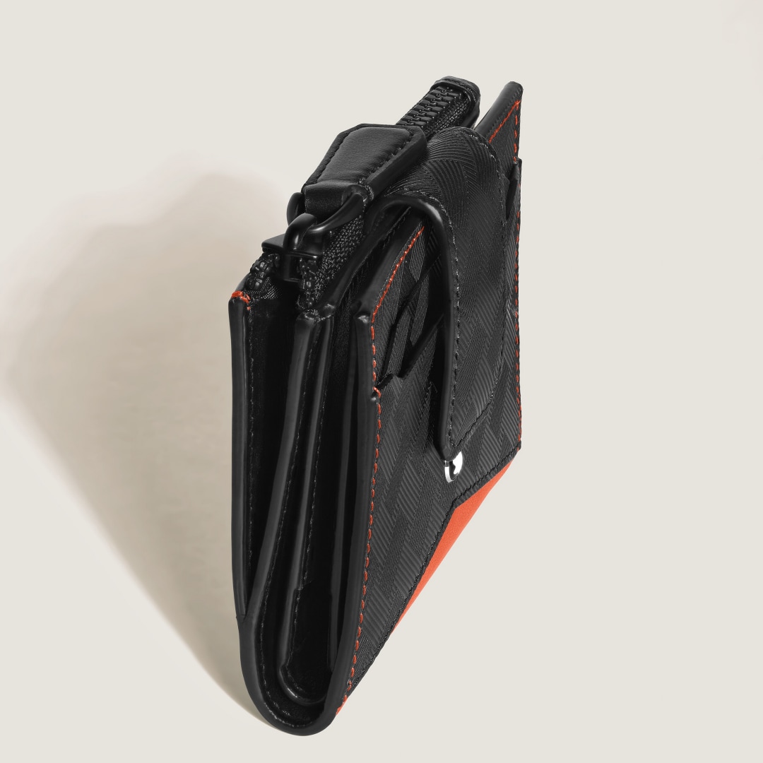 风尚3.0系列6卡位迷你钱夹 双色款（经典黑配金橘红）