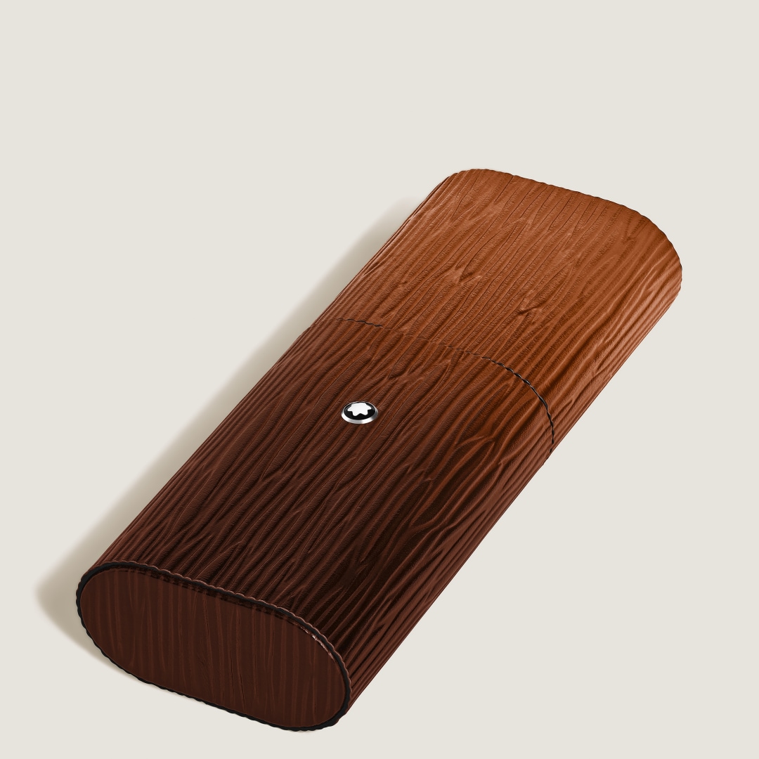 树纹墨韵皮质2支装笔袋