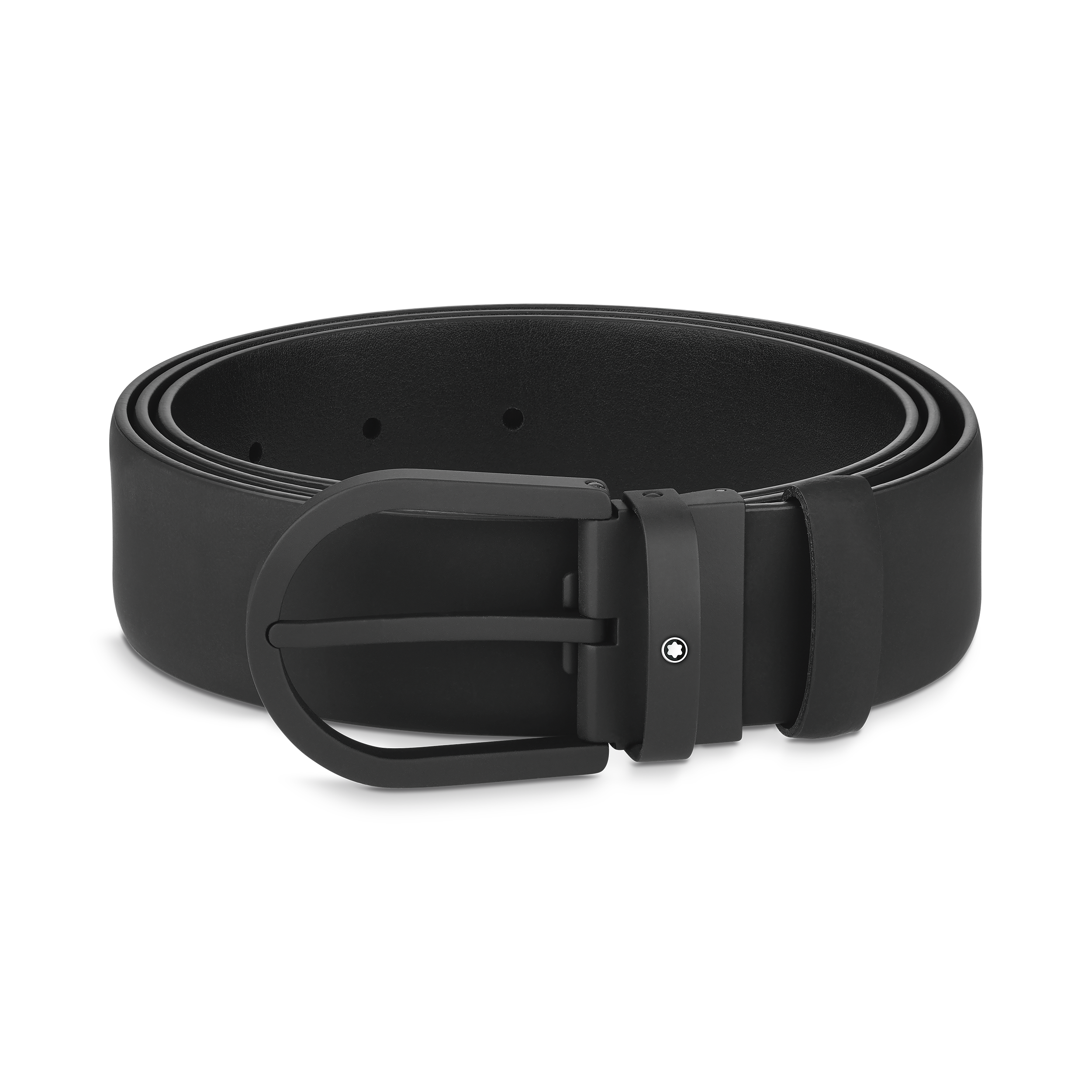 马蹄形带扣黑色皮带（35毫米）