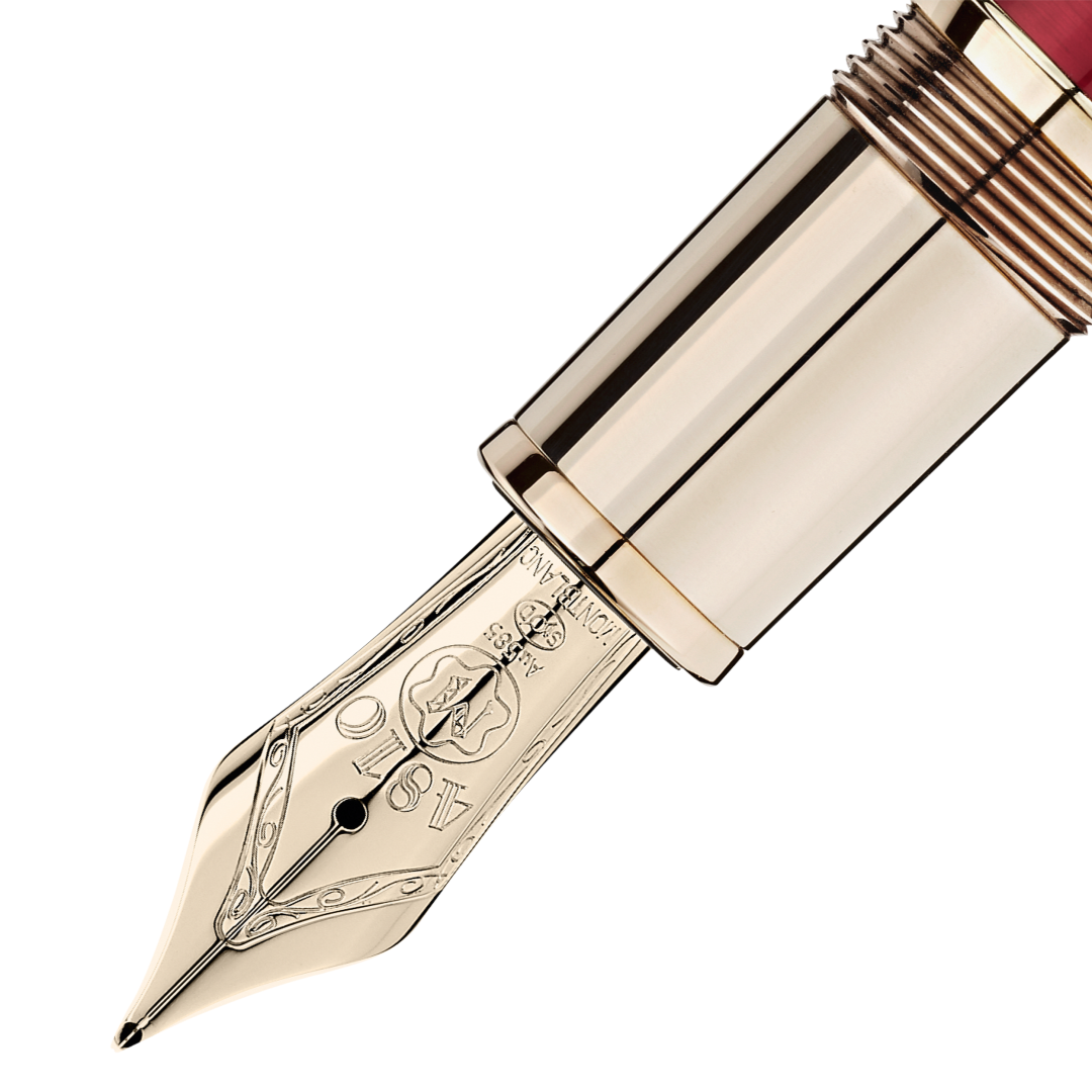 大班书法字体贵金属系列勃艮第红漆面墨水笔