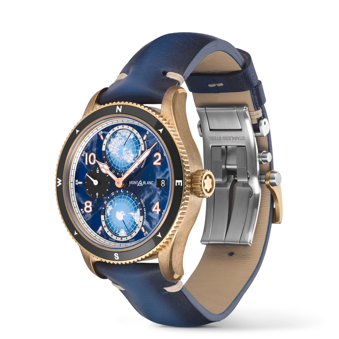 万宝龙1858系列南北半球世界时无氧腕表 （全球限量1786枚）