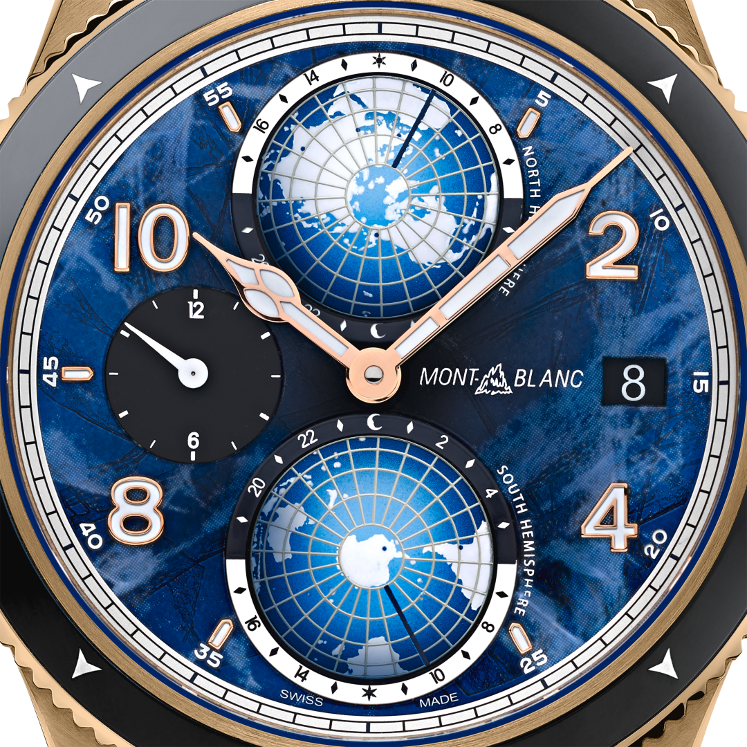 万宝龙1858系列南北半球世界时无氧腕表 （全球限量1786枚）