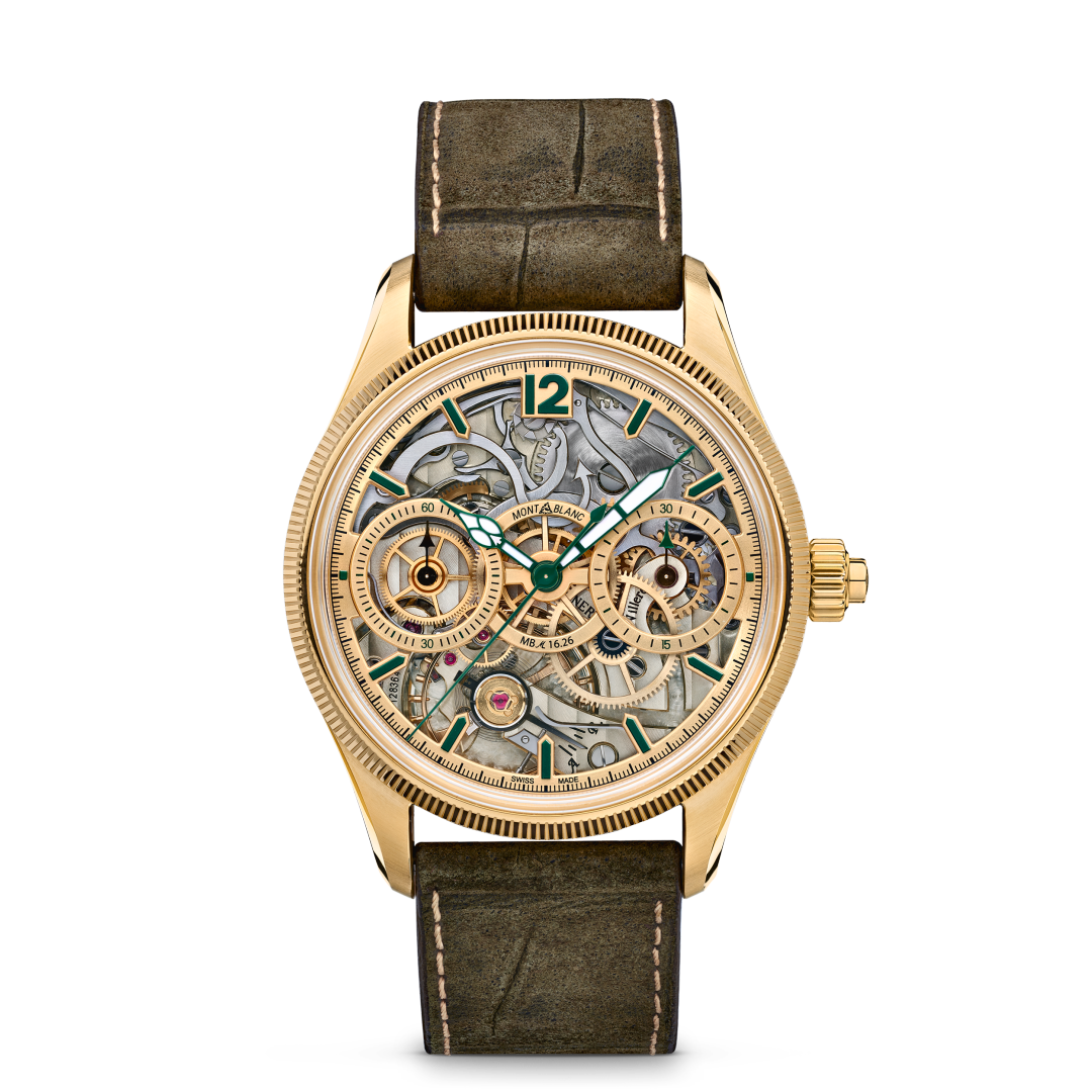 万宝龙1858系列反转机芯单按钮计时码表 青柠金限量款 （全球18枚）