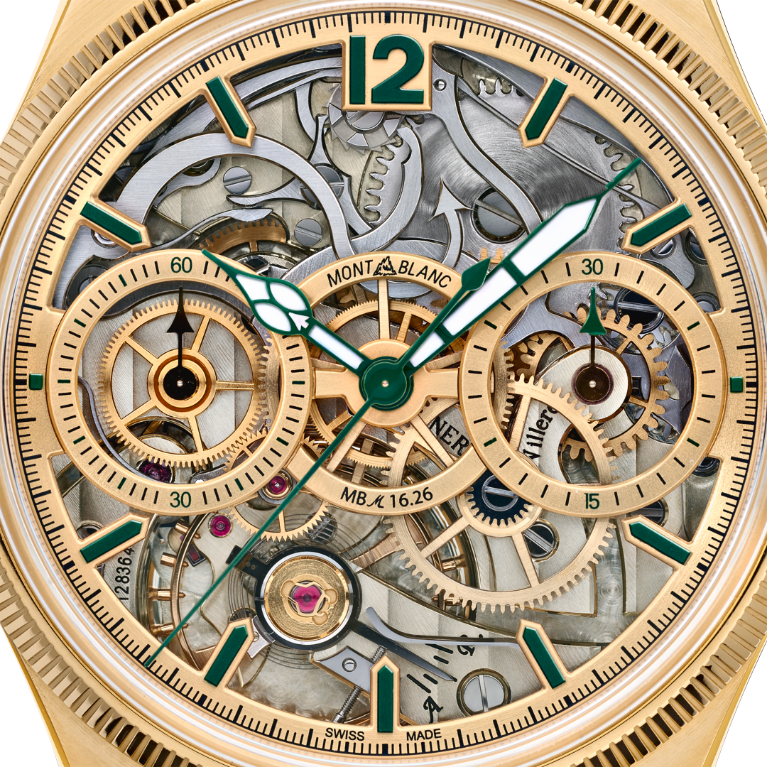万宝龙1858系列反转机芯单按钮计时码表 青柠金限量款 （全球18枚）