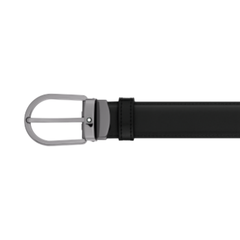 MB129994 - Horseshoe buckle black/deep forest green 30 mm reversible leather belt