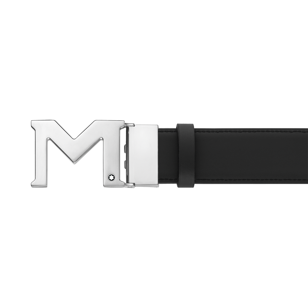 “M”字形带扣黑色双面皮带(35毫米)