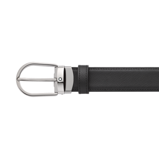 马蹄形带扣黑色/蓝色双面皮带(30毫米)