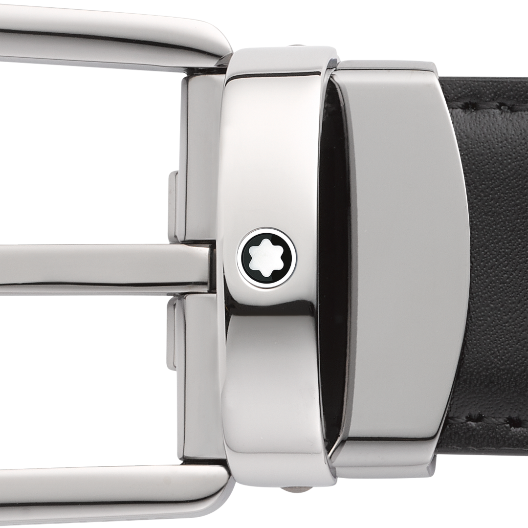 马蹄形带扣黑色/棕色双面皮带（30毫米）