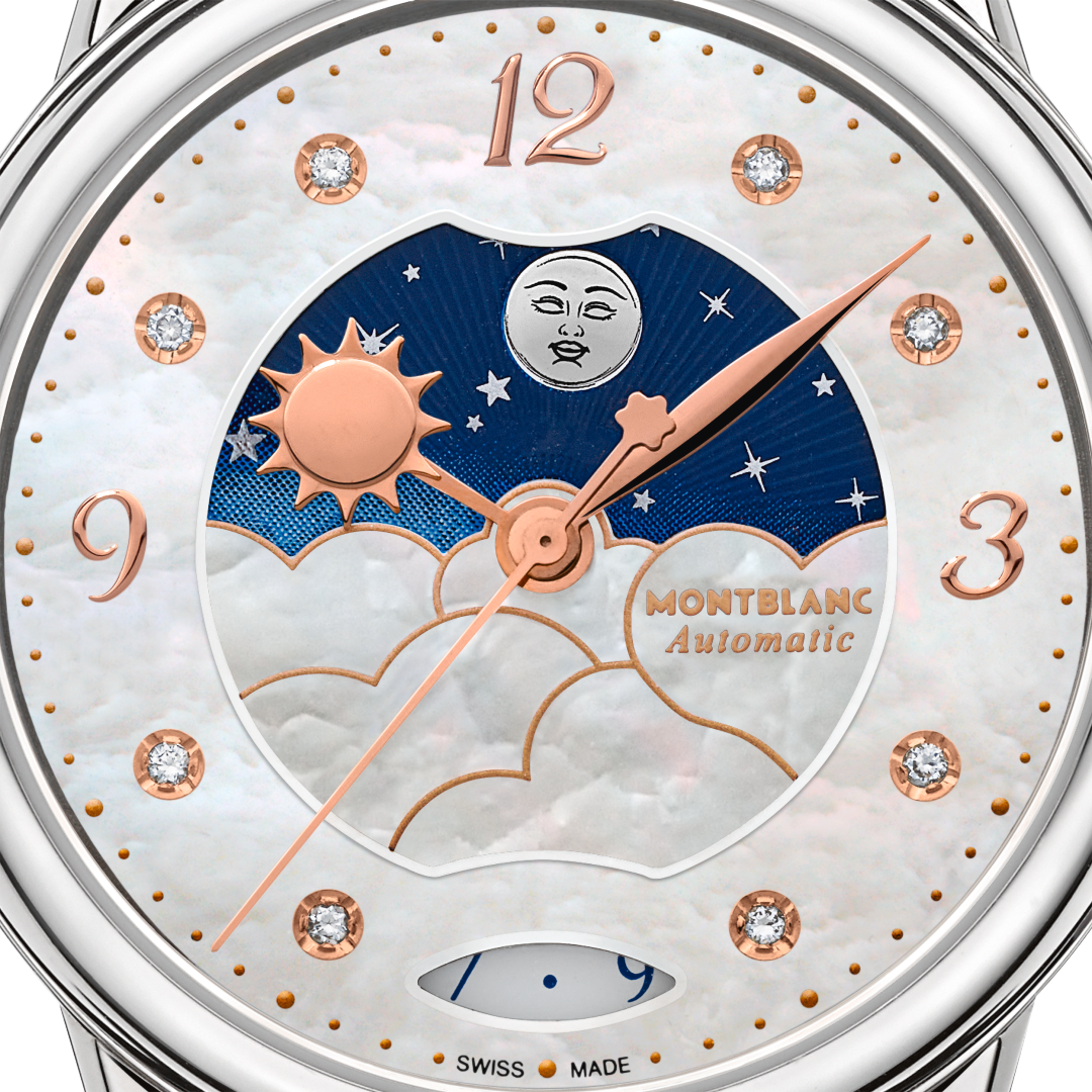 万宝龙宝曦系列昼夜显示腕表 30毫米（珠光蓝表带）