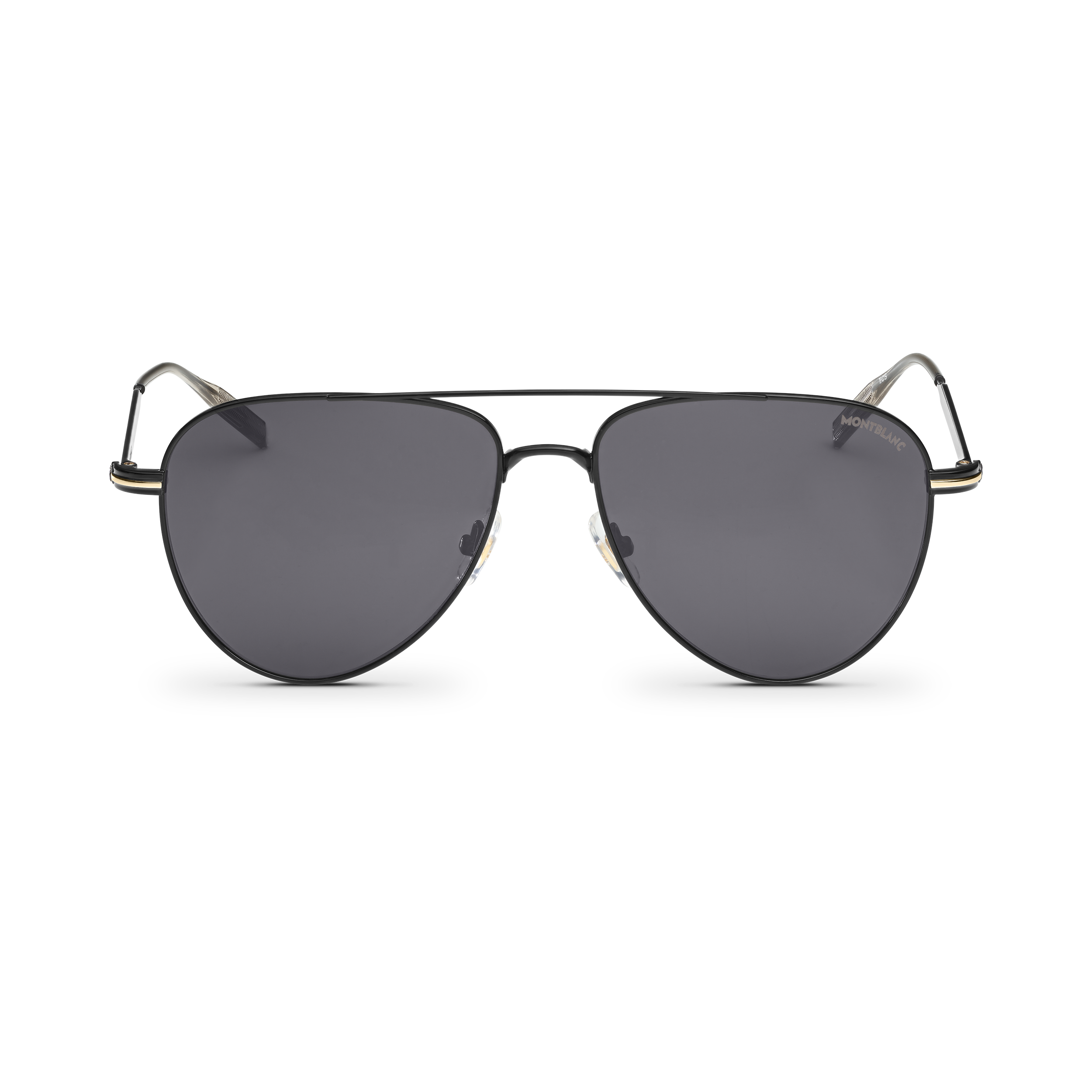 配备黑色金属镜框的方形太阳镜