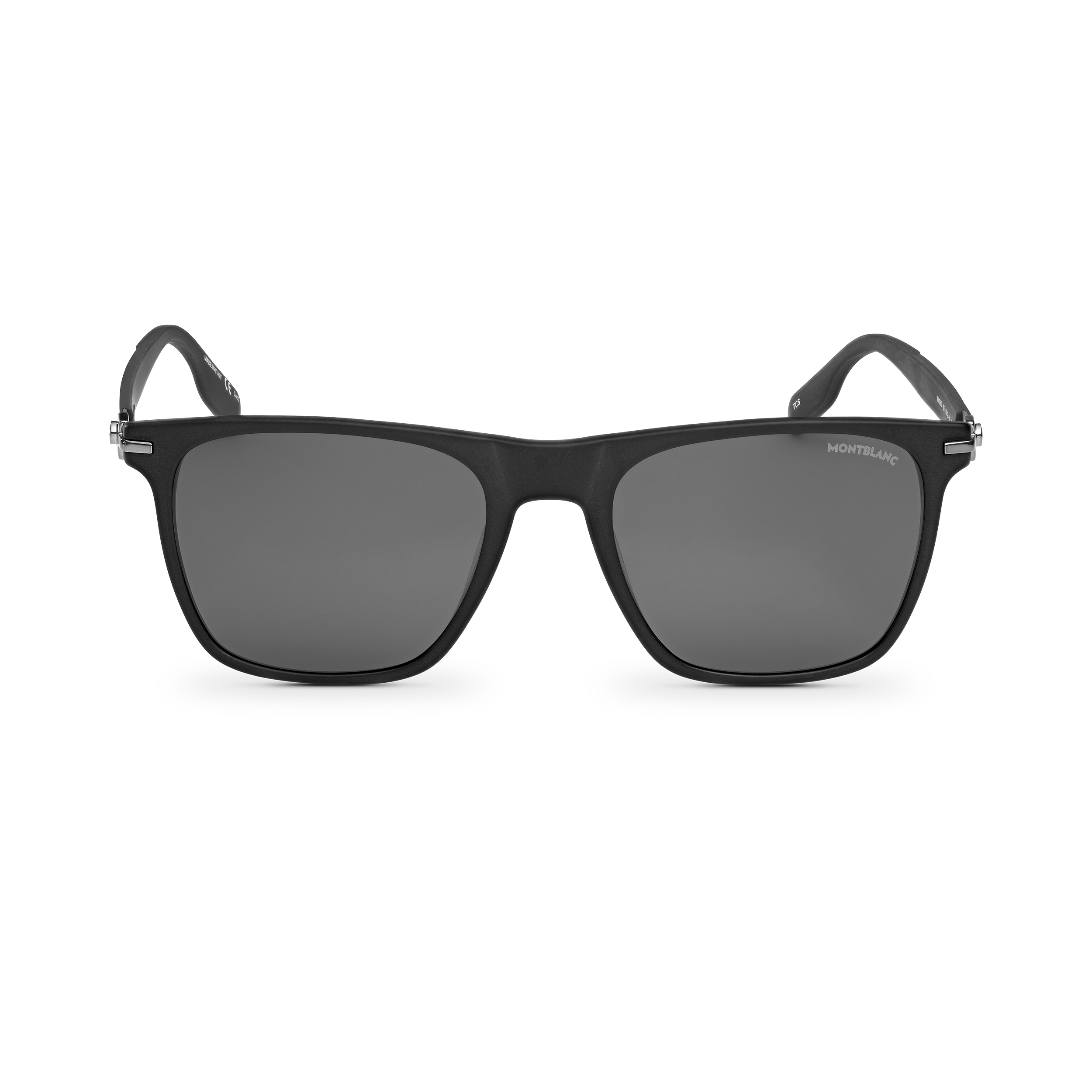 配备黑色醋酸纤维镜框的方形太阳镜