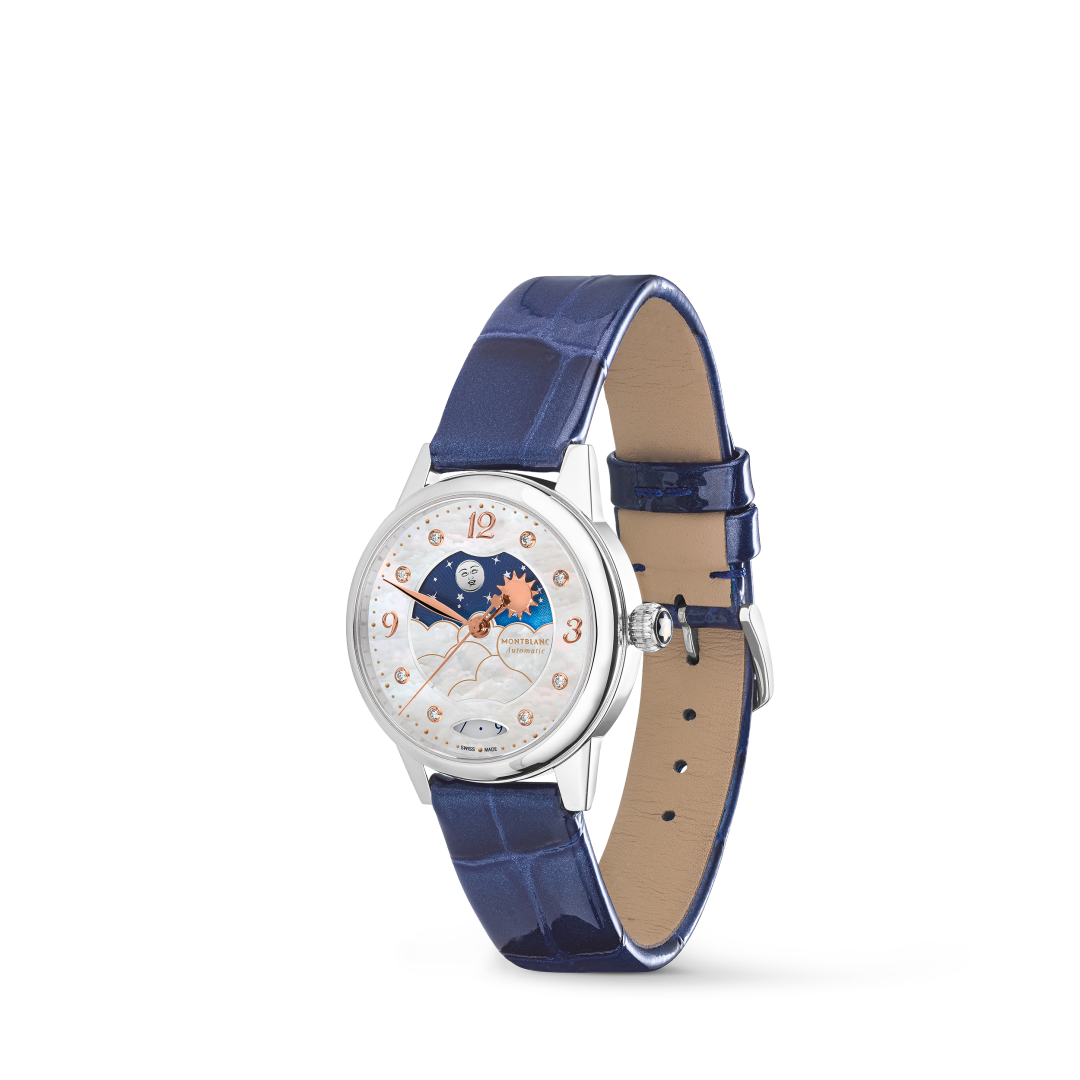 万宝龙宝曦系列昼夜显示腕表 30毫米（珠光蓝表带）