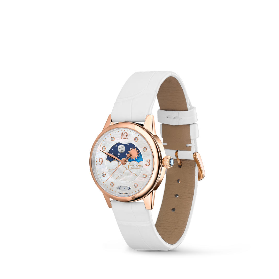 万宝龙宝曦系列昼夜显示腕表 30毫米(象牙白表带)