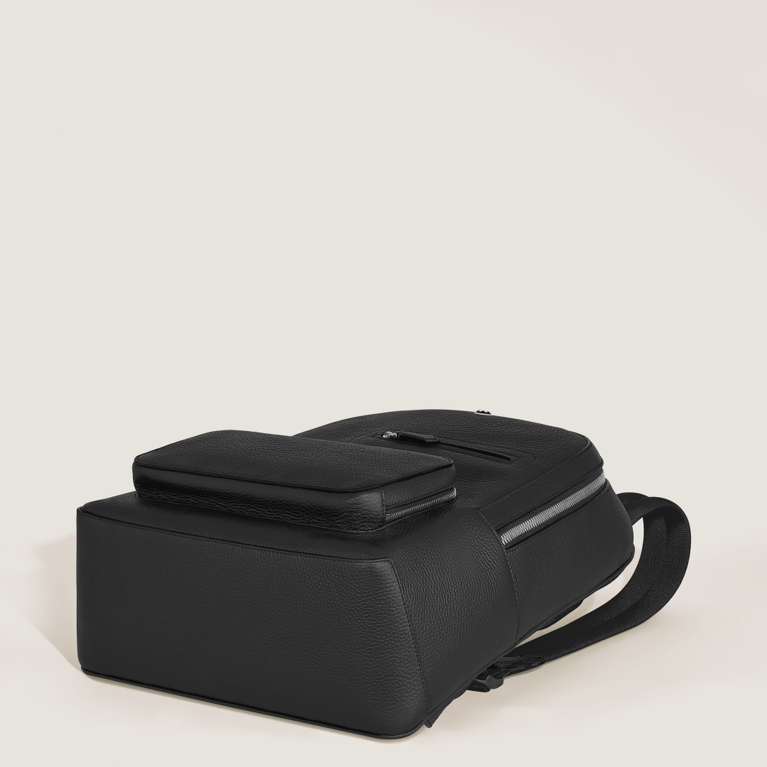 软皮精选系列双肩包 经典黑