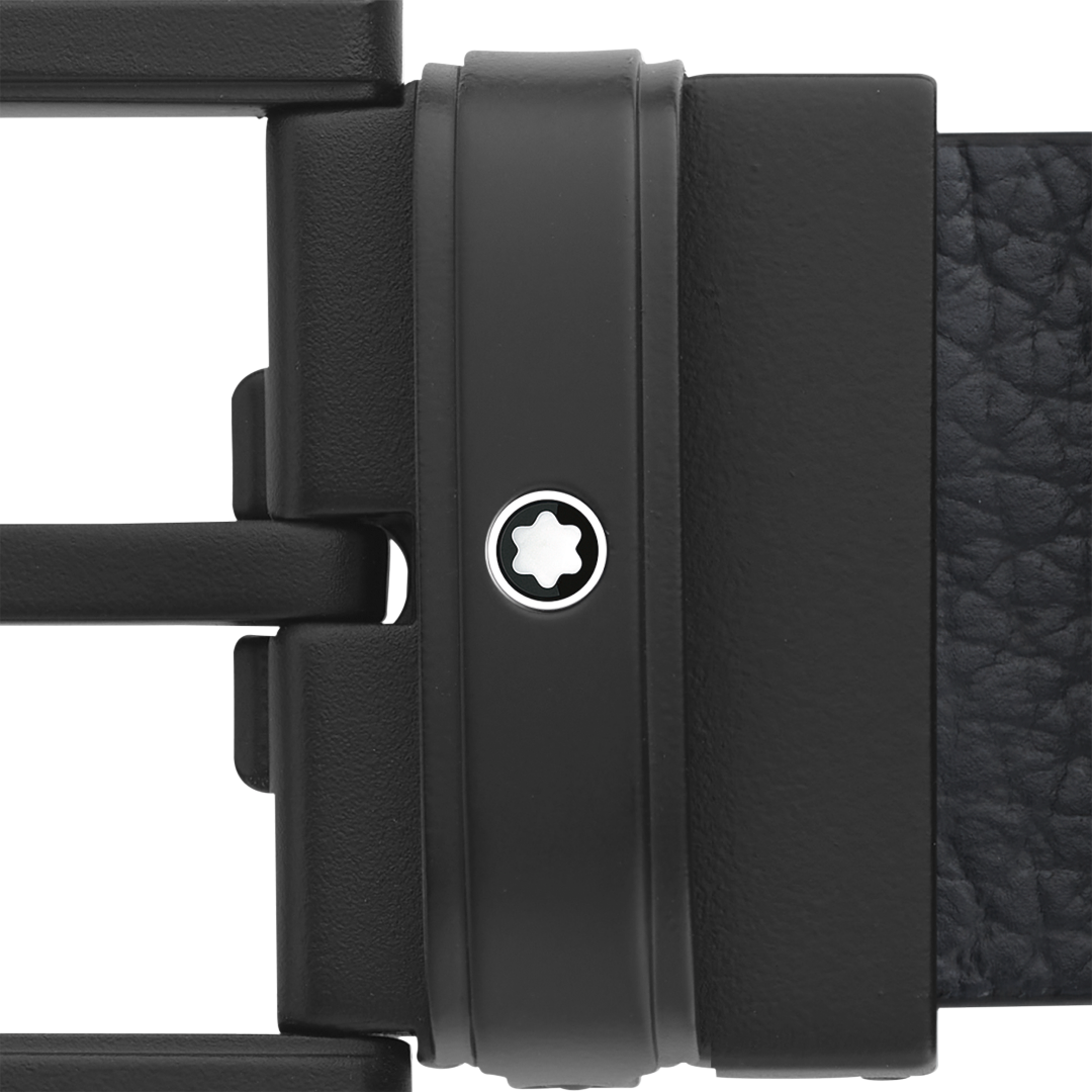 万宝龙方形带扣黑色蓝色腰带 35毫米