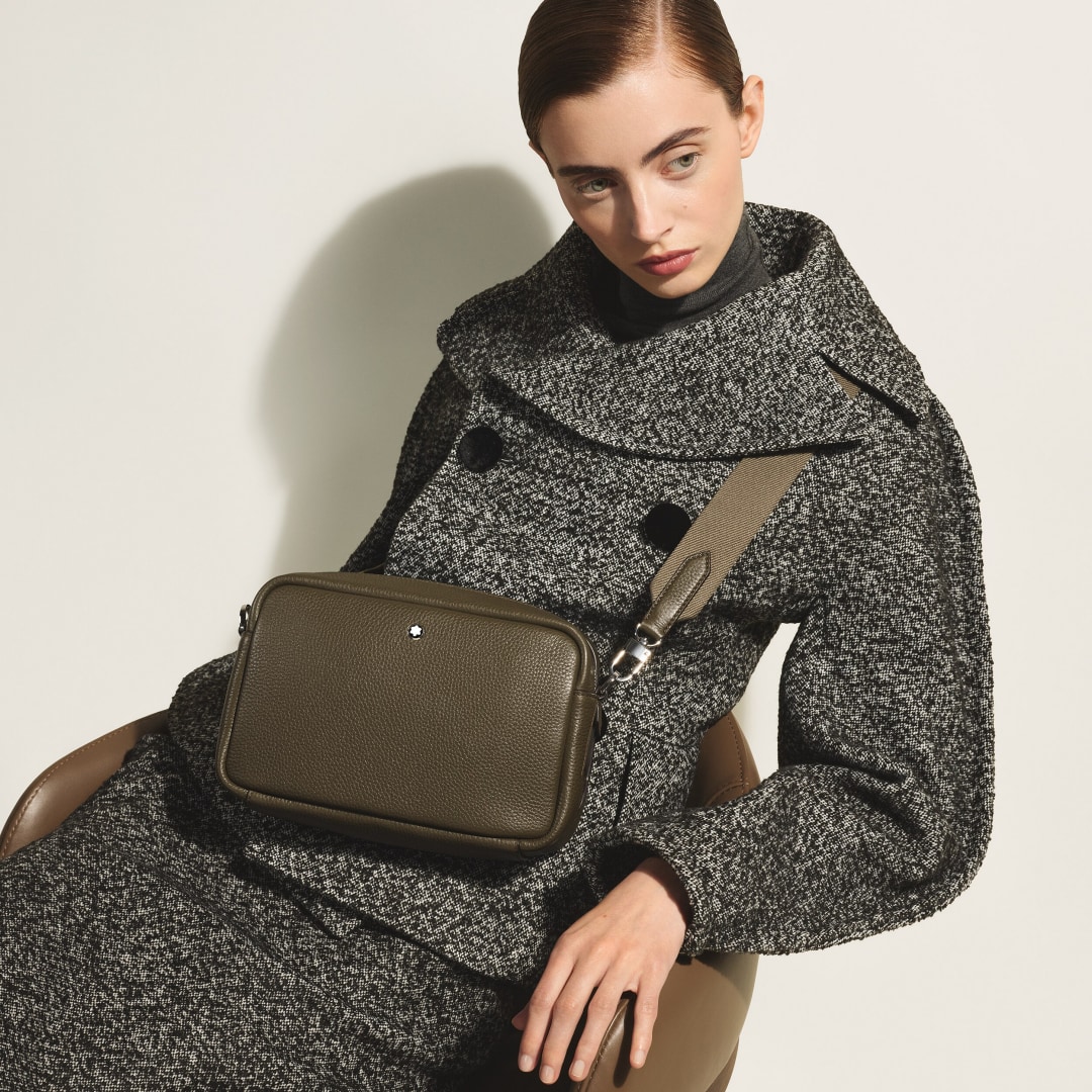 粒纹相机包 卡其绿