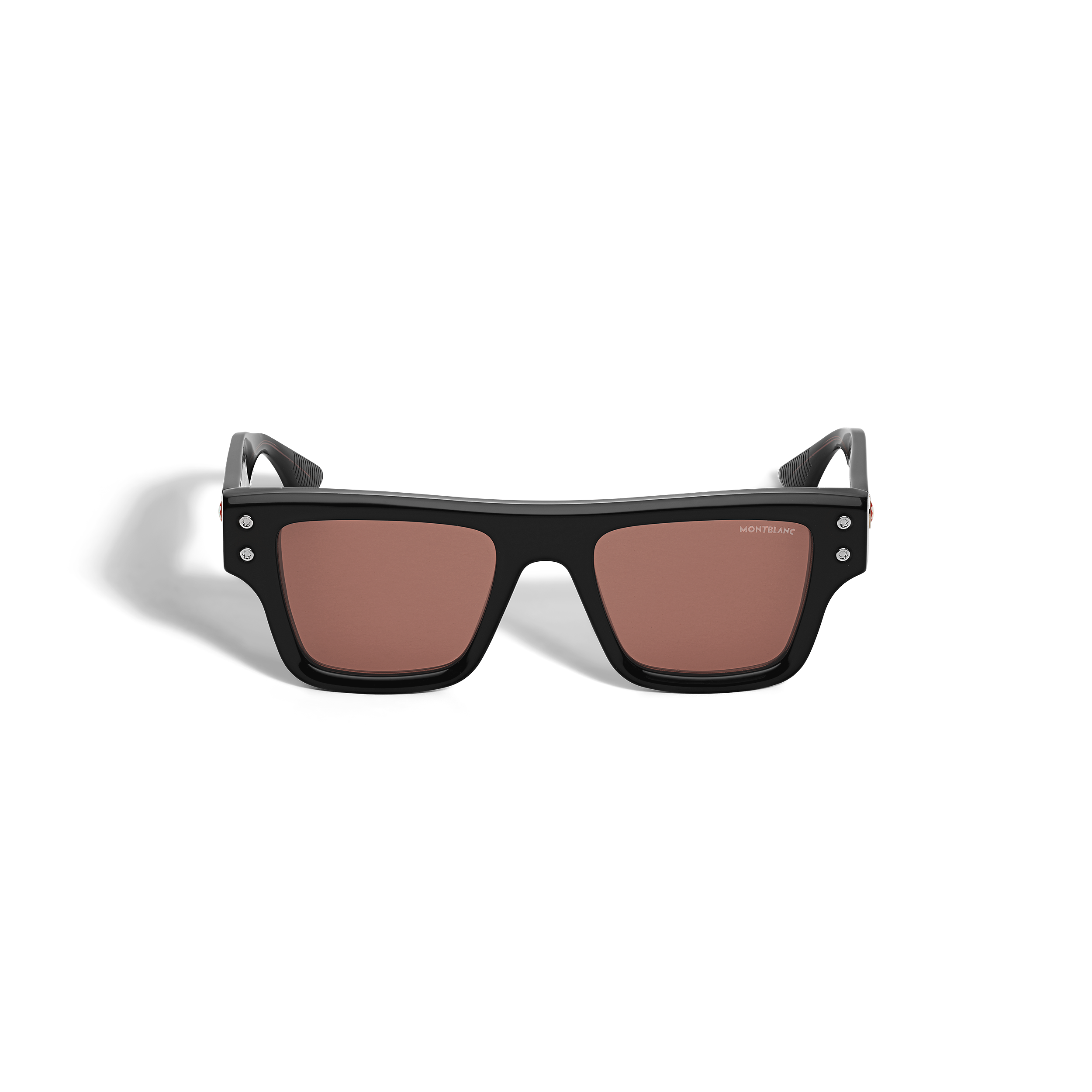 黑色醋酸纤维镜框矩形太阳镜 