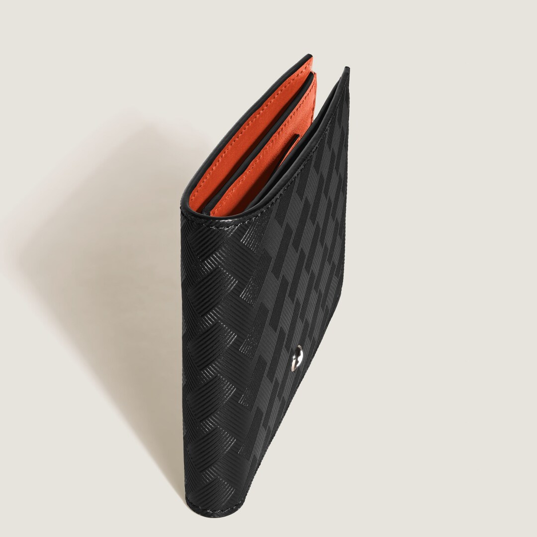 风尚3.0系列6卡位钱夹 双色款（经典黑配金橘红）