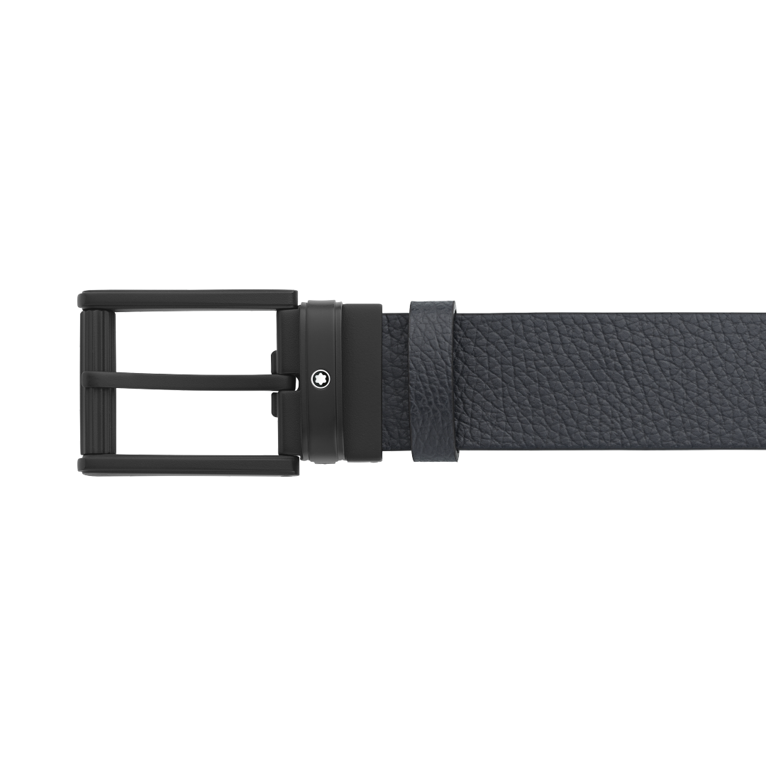 万宝龙方形带扣黑色蓝色腰带 35毫米