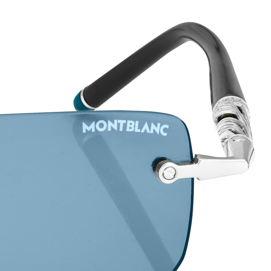 银色金属镜框矩形太阳镜