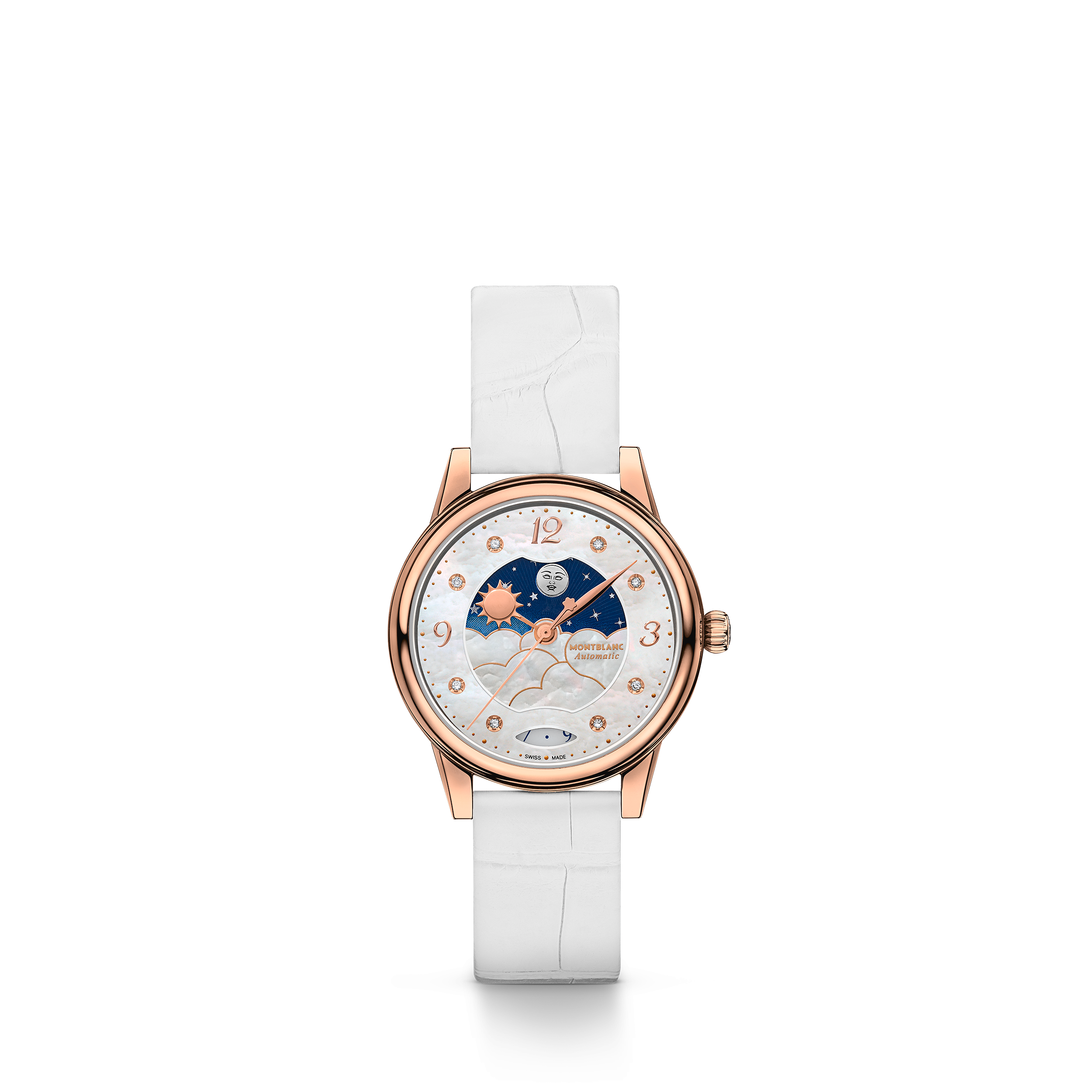 万宝龙宝曦系列昼夜显示腕表 30毫米（象牙白表带）