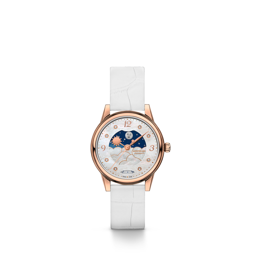 万宝龙宝曦系列昼夜显示腕表 30毫米(象牙白表带)