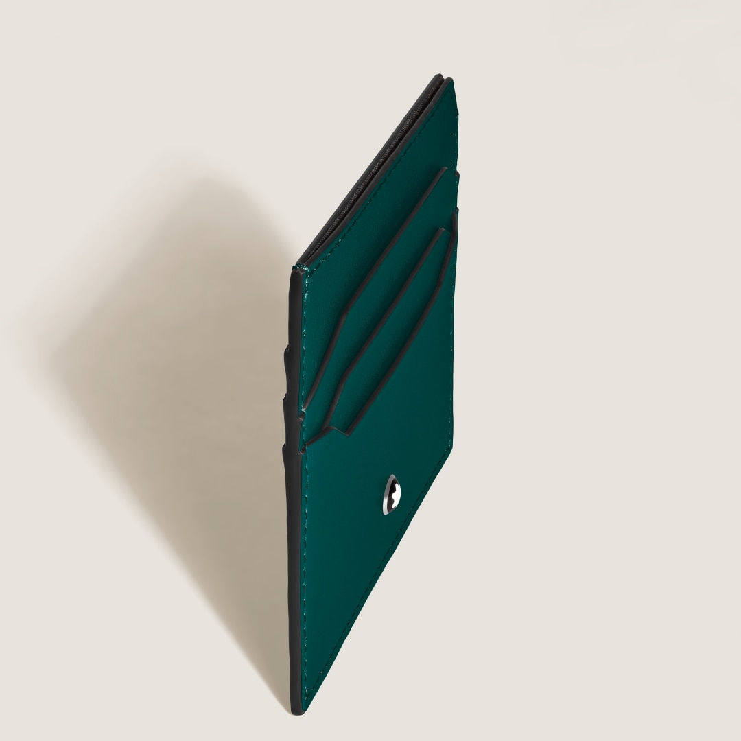 软皮6卡位卡片夹 孔雀绿