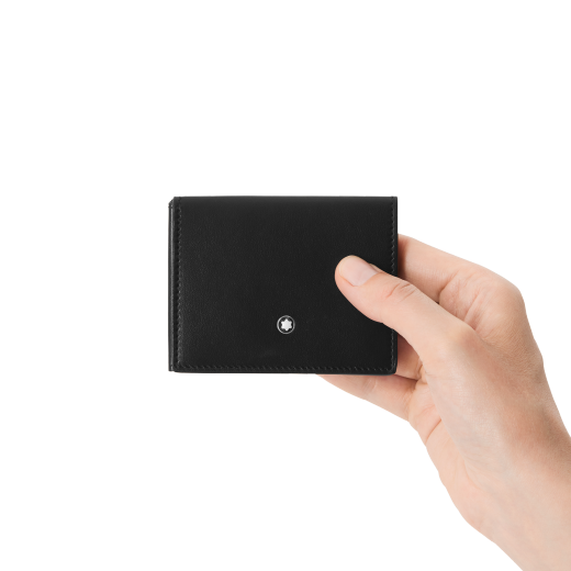 软皮系列4卡位三叠卡片夹 经典黑