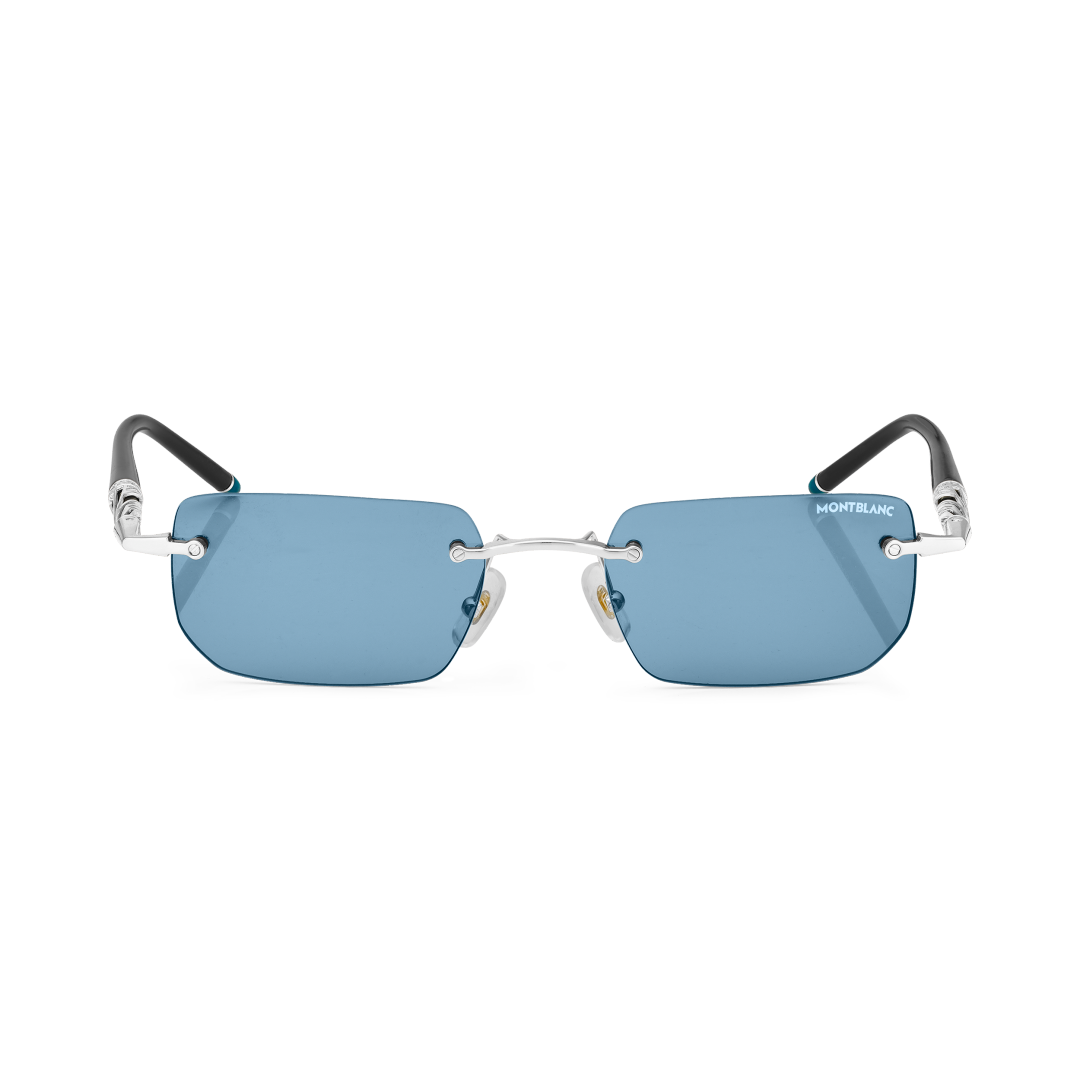 银色金属镜框矩形太阳镜