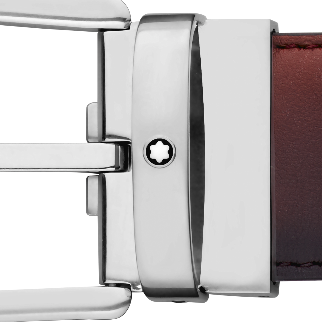 万宝龙马蹄形带扣墨韵勃艮第红腰带 35毫米