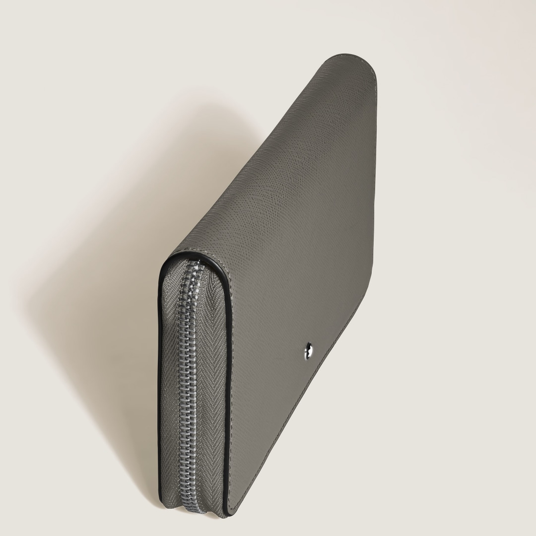 匠心系列12卡位拉链钱夹 典雅灰