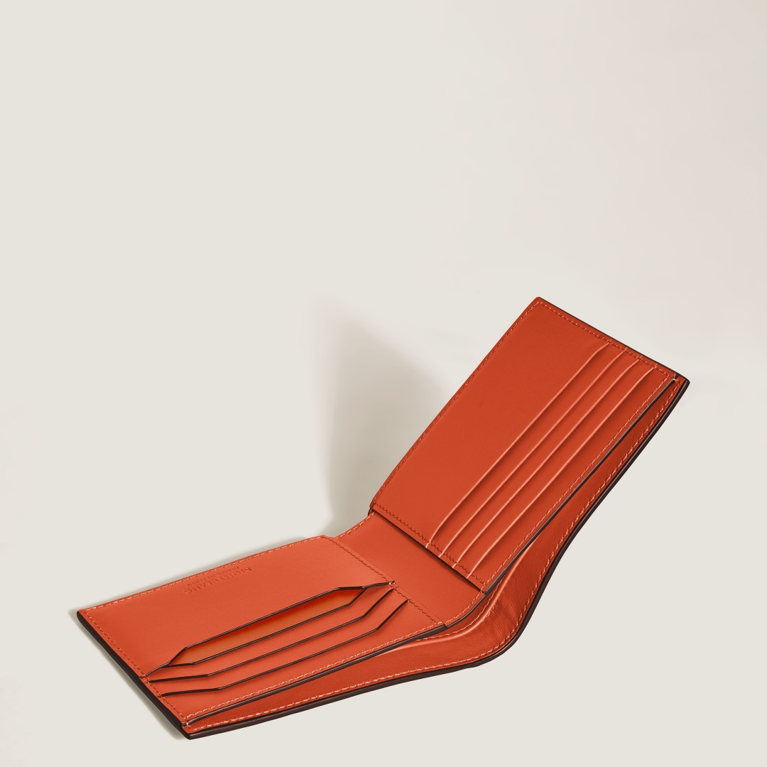 典藏特别款墨韵8卡位钱夹 金橘红