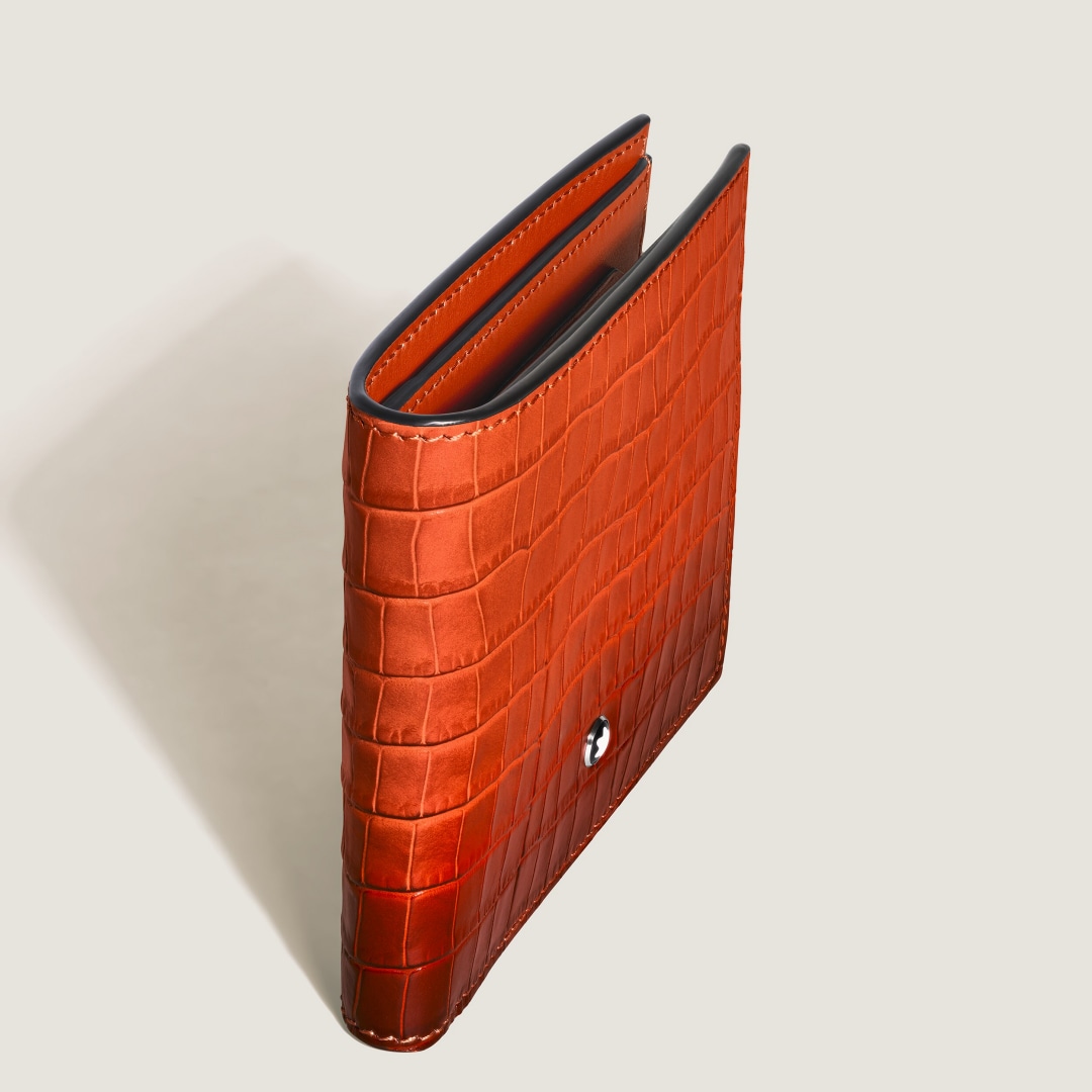 典藏特别款墨韵8卡位钱夹 金橘红