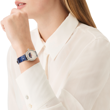 万宝龙宝曦系列昼夜显示腕表 30毫米（珠光蓝表带）