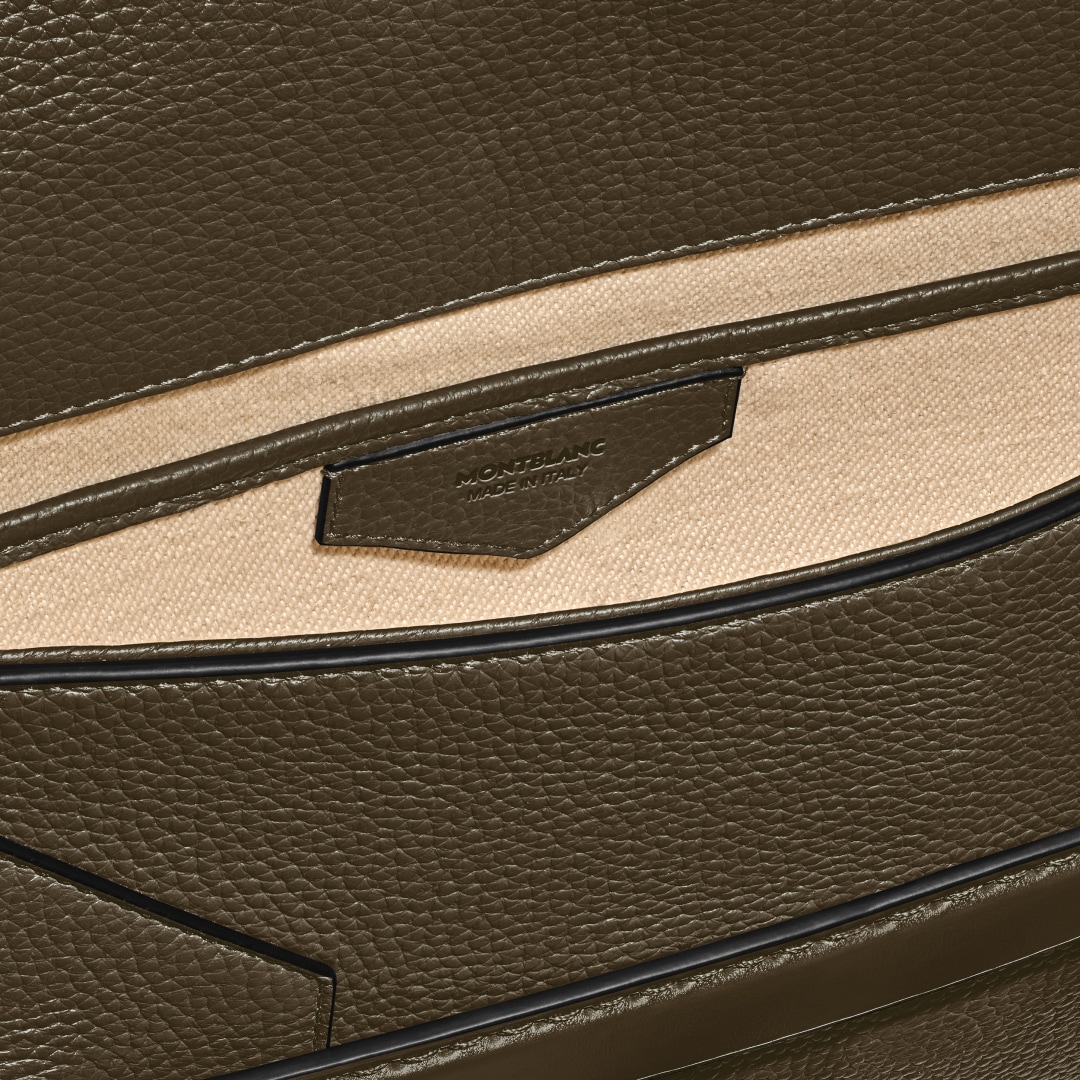 粒纹大号信封手袋 卡其绿