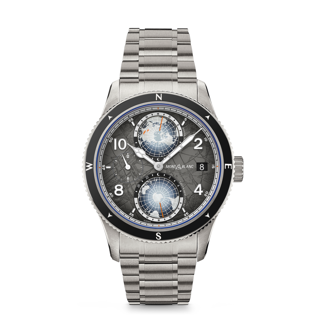 万宝龙1858系列南北半球世界时无氧腕表 海拔八千米特别款