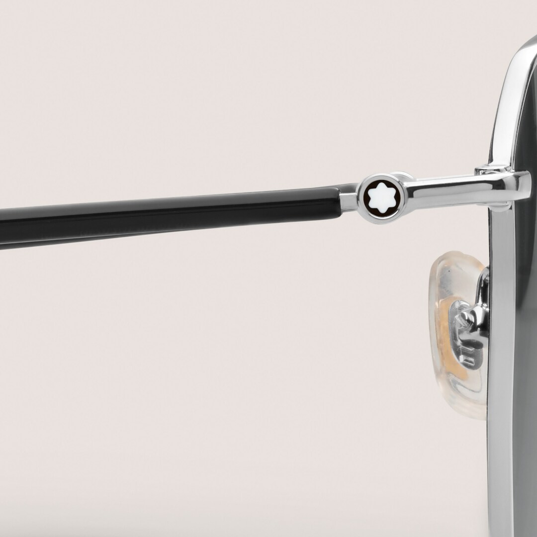 银色金属镜框方形太阳镜 