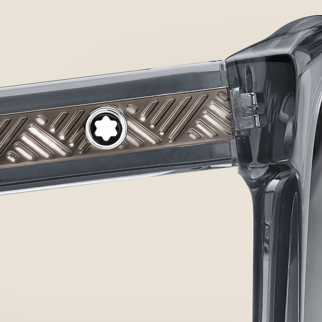 灰色醋酸纤维镜框方形太阳镜 