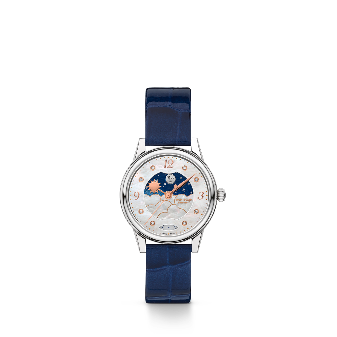 万宝龙宝曦系列昼夜显示腕表 30毫米（珠光蓝表带）