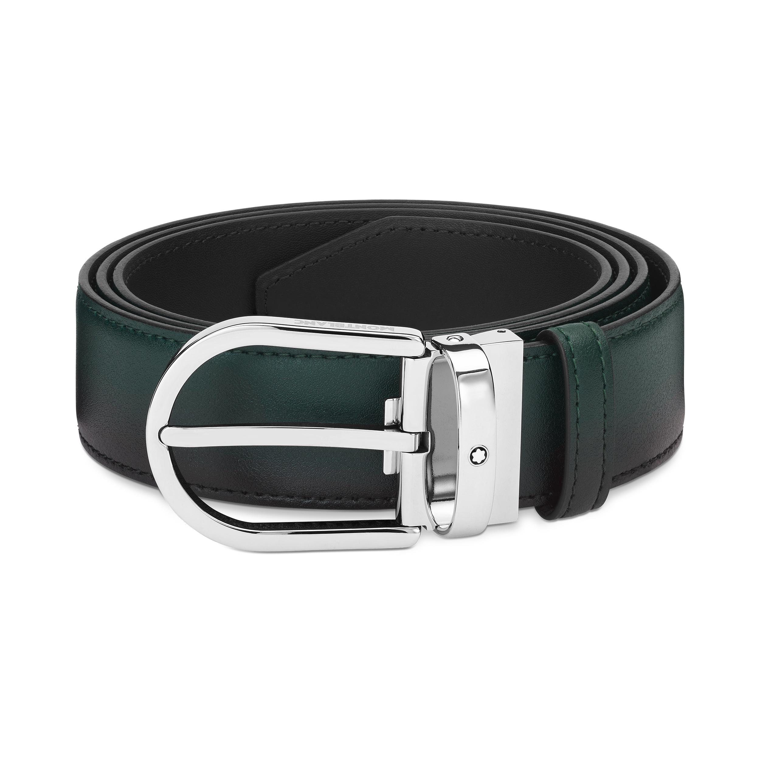 马蹄形带扣英伦绿腰带 35毫米