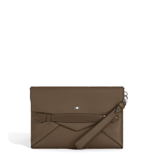 粒纹小号信封手袋 榛果棕