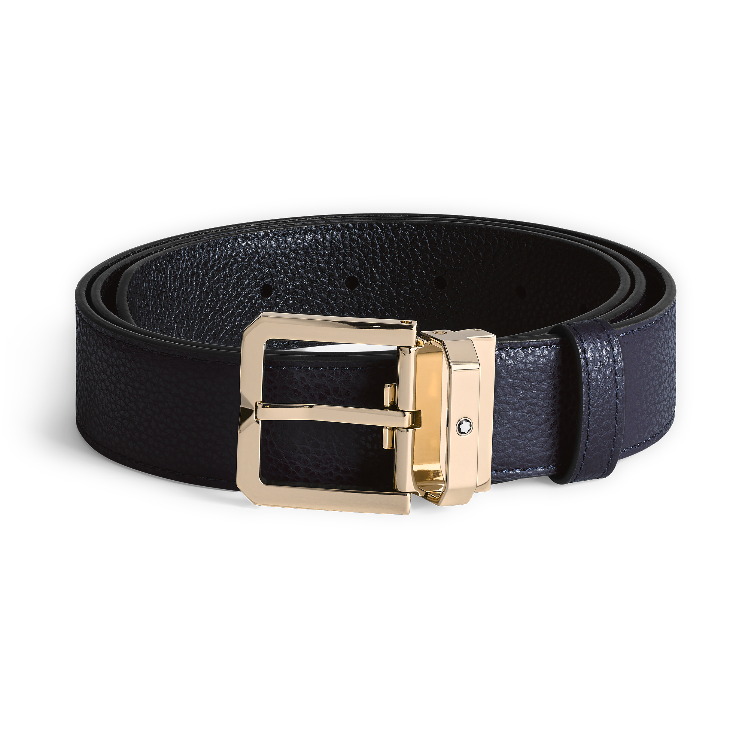 方形带扣午夜蓝/经典黑双面腰带 35毫米