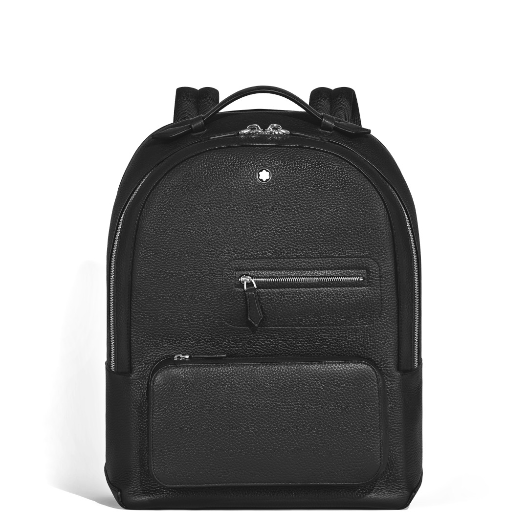 软皮精选系列双肩包 经典黑